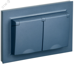 Розетка 2-м 16А С/У З/К со шторками в сборе Маренго Brite