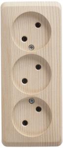 Розетка 3-м 16А О/У Сосна Etude