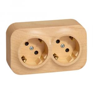 Розетка 2-я с/з с шт Сосна Legrand Quteo