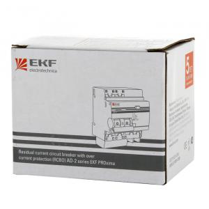 Дифференциальный автомат АД-2 16А/30мА (хар. C, AC, электронный, защита 270В) 4,5кА EKF PROxima