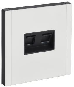 Розетка RJ45+RJ45 кат.6 С/У Металл Белый Forte&Piano