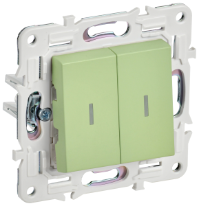 Выключатель 2-кл 10А С/У с индикатором Мятный Skandy