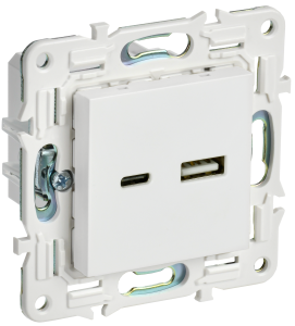 Розетка USB А+С 3,1А С/У Арктический белый Skandy