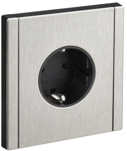 Розетка 1-м 16А С/У З/К со шторками винтовое крепление Металл никель Forte&Piano