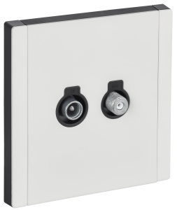 Розетка TV антенна + SAT С/У Металл Белый Forte&Piano