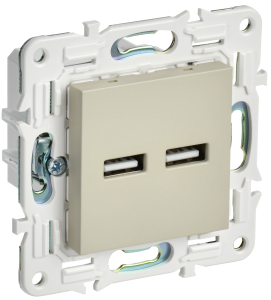 Розетка USB А+А 3,1А С/У Бежевый Skandy