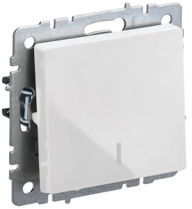 Переключатель 1-кл 10А С/У проходной с индикатором Белый Brite