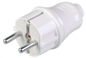 Вилка разборная прямая с з/к 16А белая ВПп10-01-Ст IEK