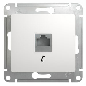 Розетка Тел. RJ11 белая Glossa
