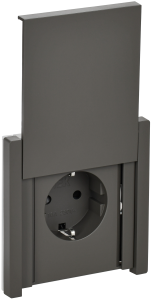 Розетка 1-м 16А С/У З/К со шторками с крышкой IP44 Серый Forte&Piano