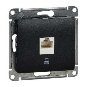 Розетка компьютерная RJ45 кат.5Е Антрацит Glossa