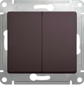 Переключатель 2-кл 10А С/У Графит Glossa