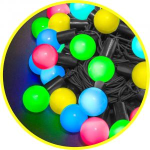 Гирлянда Шарики D2,4см IP44 230V RGB мерцание 8м NGF-B02-70RGB-10-8m-230-BL-IP44 Navigator