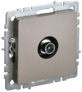 Розетка TV антенна С/У проходная Шампань Brite