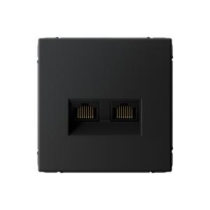 Розетка компьютерная 2х RJ45, кат.6А,С/У, Карбон ARTGALLERY