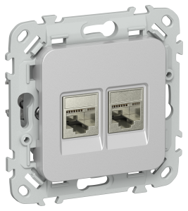 Розетка RJ45+RJ11 кат.5Е STP С/У Алюминий FLITE
