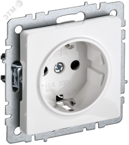 Розетка 1-м 16А С/У З/К Белый Brite