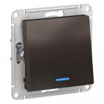 Переключатель 1-кл 10А С/У с индикатором Мокко AtlasDesign