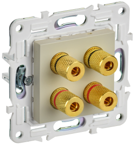 Розетка Аудио 4-м С/У Бежевый Skandy