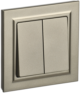 Выключатель 2-кл 10А С/У в сборе Шампань Brite