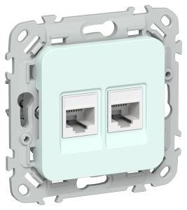 Розетка RJ45+RJ45 кат.5Е UTP С/У Холодный Лед FLITE