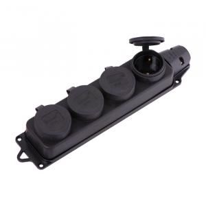 Розетка 4-х местная ЗК ОУ с загл. 16A 2P+PE (0107)