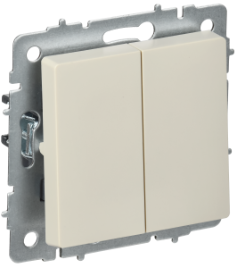 Переключатель 2-кл 10А перекрестный Бежевый Brite