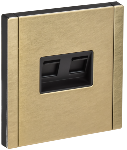 Розетка RJ11+RJ45 кат.5Е С/У Металл Шампань Forte&Piano