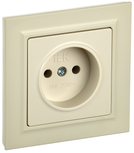 Розетка 1-м 10А С/У в сборе Бежевый Brite