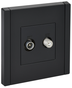 Розетка TV антенна + SAT С/У Черный Brite