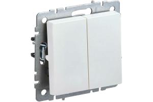 Переключатель 2-кл 10А C/У проходной Жемчуг Brite