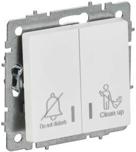 Выключатель 2-кл 10А С/У с индикатором для отелей Арктический Белый Brite