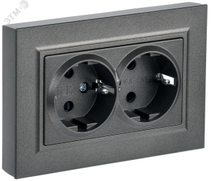 Розетка 2-м 16А С/У З/К в сборе Бронза Brite