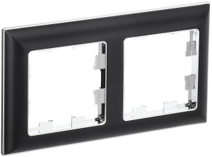 Рамка 2-я Хром Черный Brite