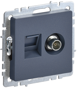 Розетка TV антенна + RJ45 кат.5E С/У Маренго Brite