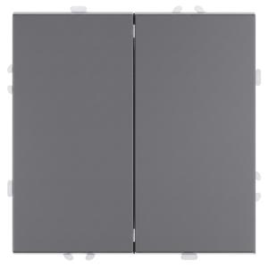 Переключатель 2-кл 10А С/У перекрестный Платиново-серый Эмили