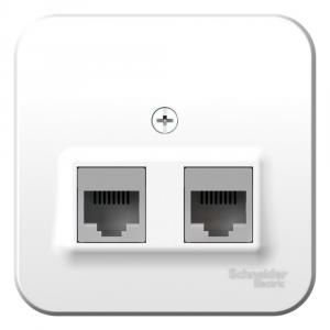 Розетка компьютерная 2* RJ45, кат.5E,О/У белый BLANCA