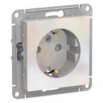 Розетка 1-м 16А С/У З/К со шторками Жемчуг AtlasDesign