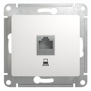 Розетка компьютерная RJ45 кат.5Е белая Glossa