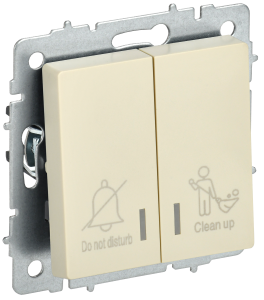 Выключатель 2-кл 10А С/У с индикатором для отелей Бежевый Brite