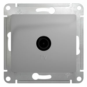 Розетка проходная TV 4DB алюм Glossa