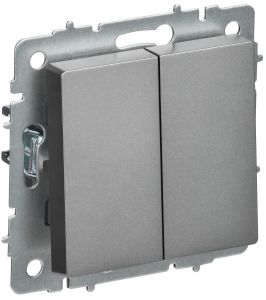 Переключатель 2-кл 10А перекрестный Сталь Brite