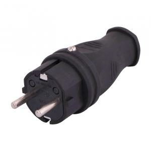 Вилка однофазная каучук 2P+PE 16А 220-240V (0105)