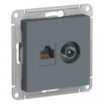 Розетка двойная TV+комп.RJ45,кат.5E,С/У Грифель ATLASDESIGN