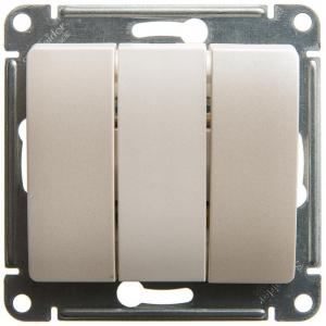 Выключатель 3-кл 10А С/У Перламутр Glossa