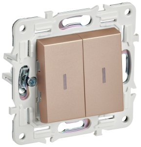 Выключатель 2-кл 10А С/У с индикатором Песочный Skandy