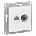 Розетка двойная TV+комп.RJ45,кат.5E,С/У белый ATLASDESIGN