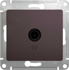Розетка одиночная TV 1DB графит Glossa