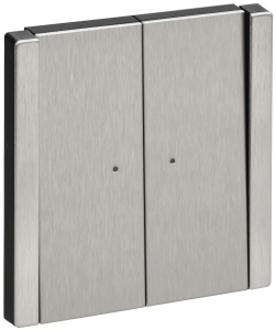 Переключатель 2-кл 10А C/У проходной с индикатором Металл никель Forte&Piano