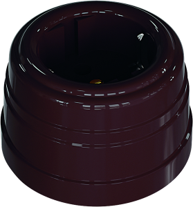 Розетка пластиковая, двухполюсная, с заземляющим контактом, цвет - коричневый, УСАДЬБА